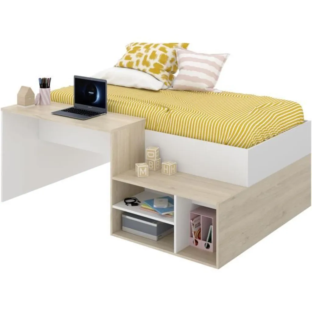 Lit enfant compact KRIC 90x190 cm - Idéal pour petites chambres d'enfant