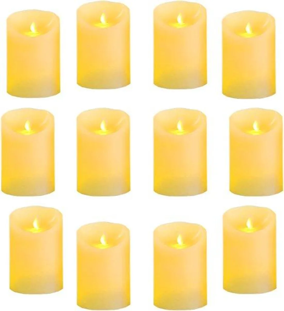 Bougies LED blanc chaud effet flamme vacillante - Décoration lot de 12