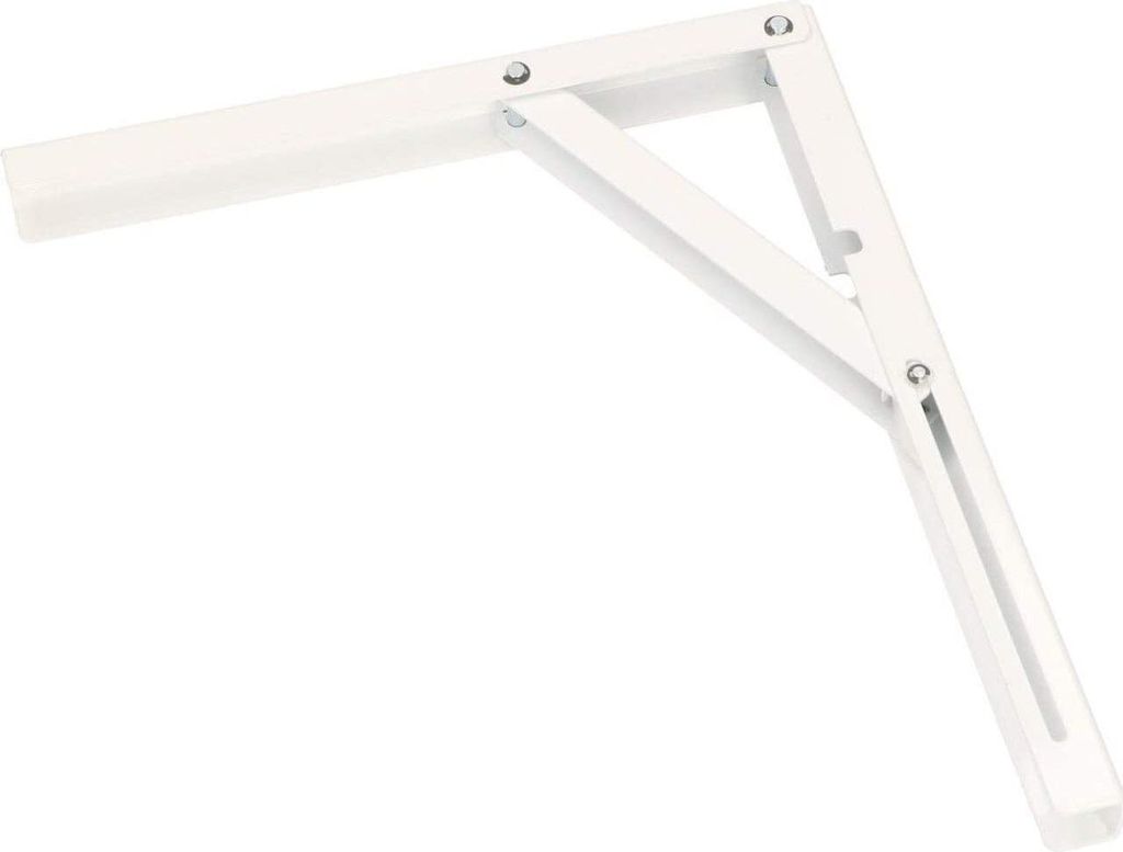KOTARBAU Klappkonsole 200 x 165mm Weiß Halter Stahl Träger Wandhalter Klammern Winkelregal Rostfrei Achse Regalträger Winkel Stütze Regalwink...