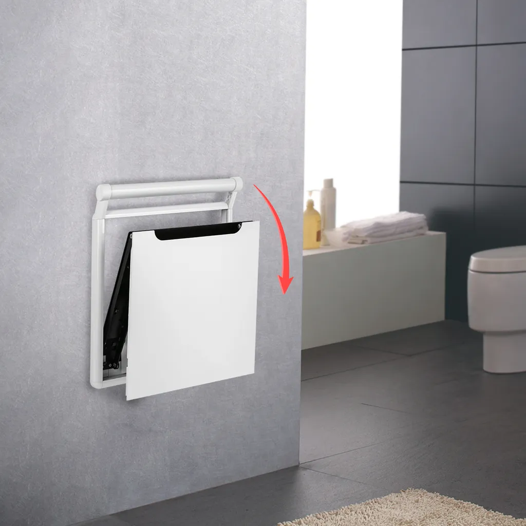 Tabouret de douche mural robuste 43x41cm - Siège pliable sécurisé - 3