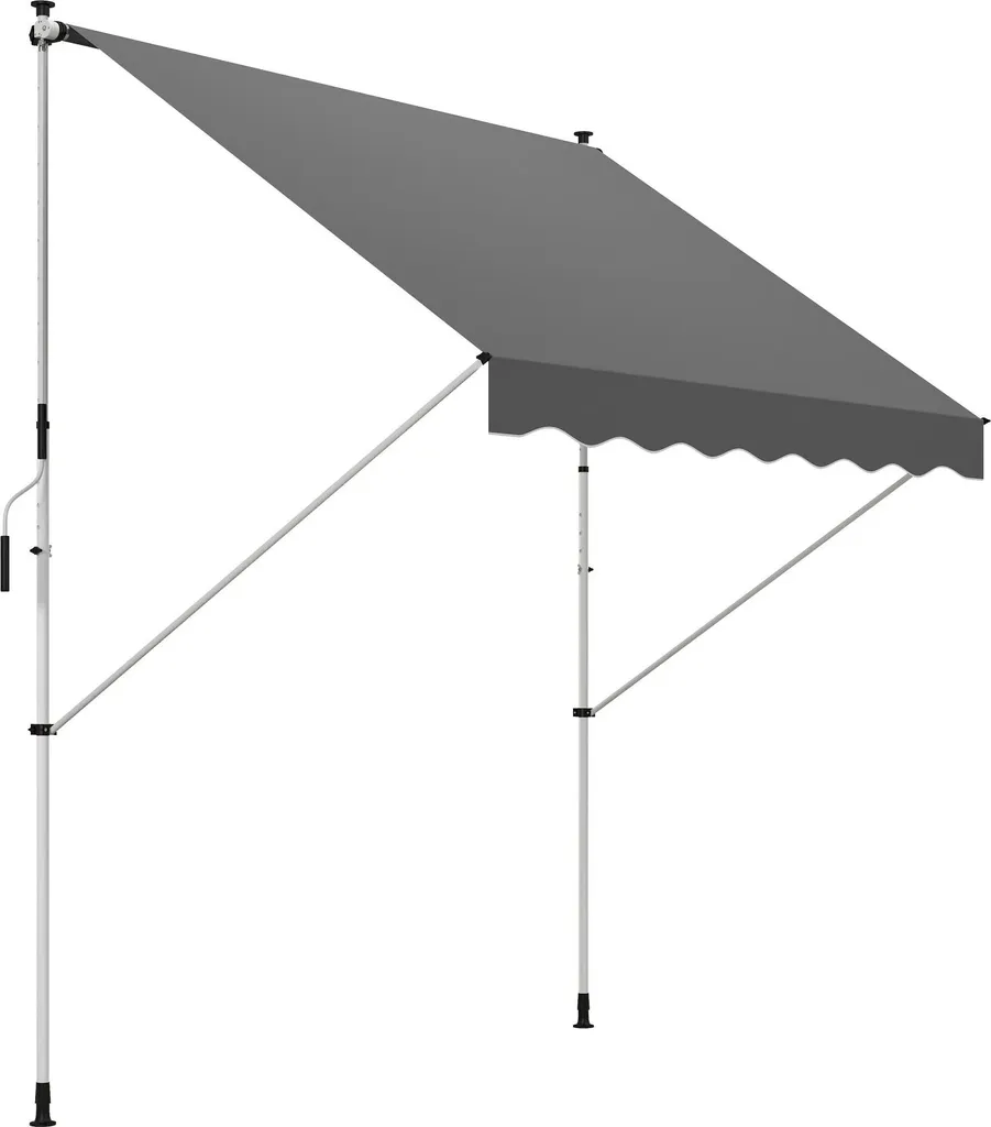 Store de terrasse 300x150 cm gris clair réglable en hauteur 170-280cm
