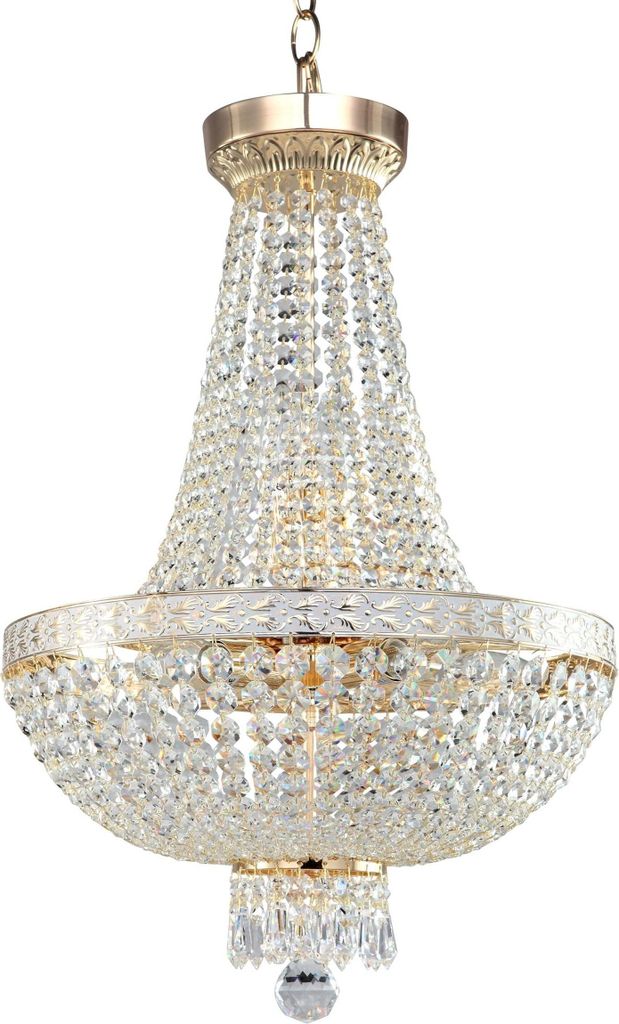 Hängeleuchte Metall Ø 40 cm rund H: max. 61 cm in Gold E14 Klassisch