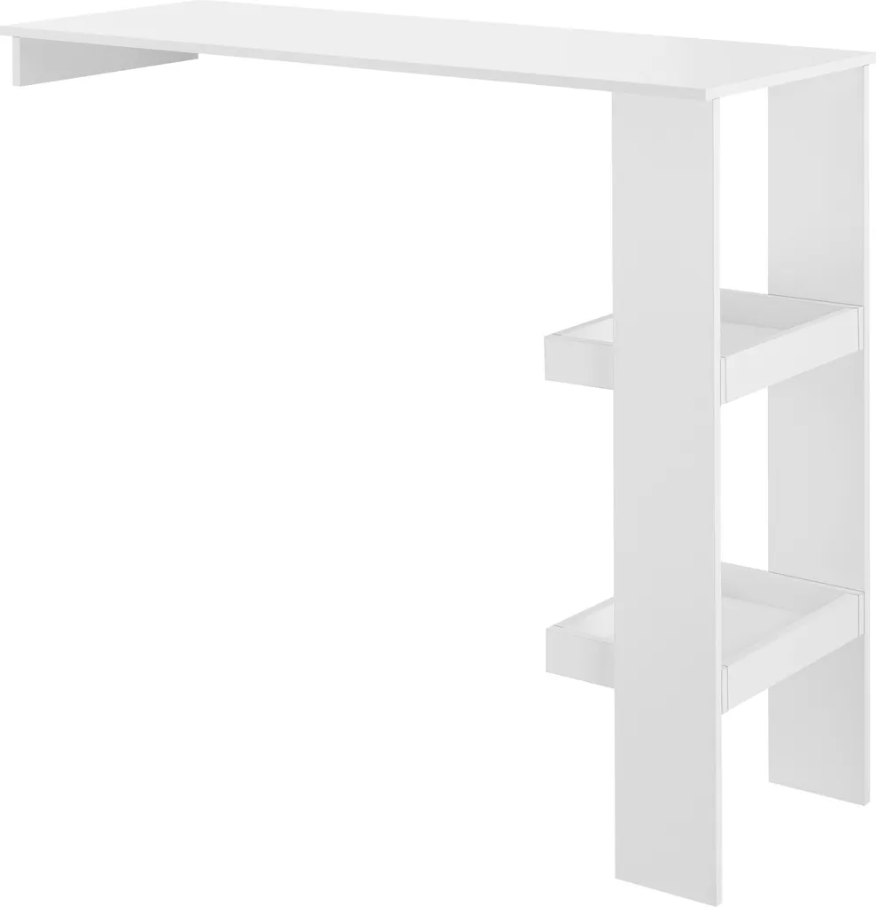 Tavolo da Bar Sölvesborg Bianco 120x45x106cm | Bancone Parete con Mensole