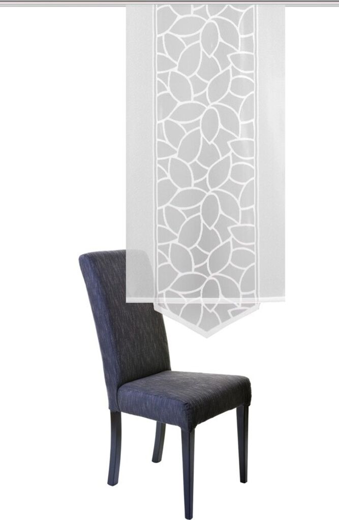Home Wohnideen Schiebevorhang Jacquard Blätter 145 x 57 cm Weiss