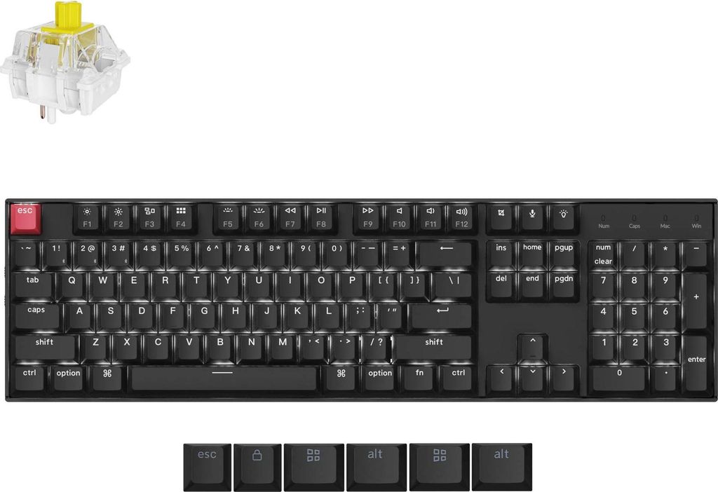 Keychron K10 QMK Clavier mécanique sans fil version 2, Image du produit 