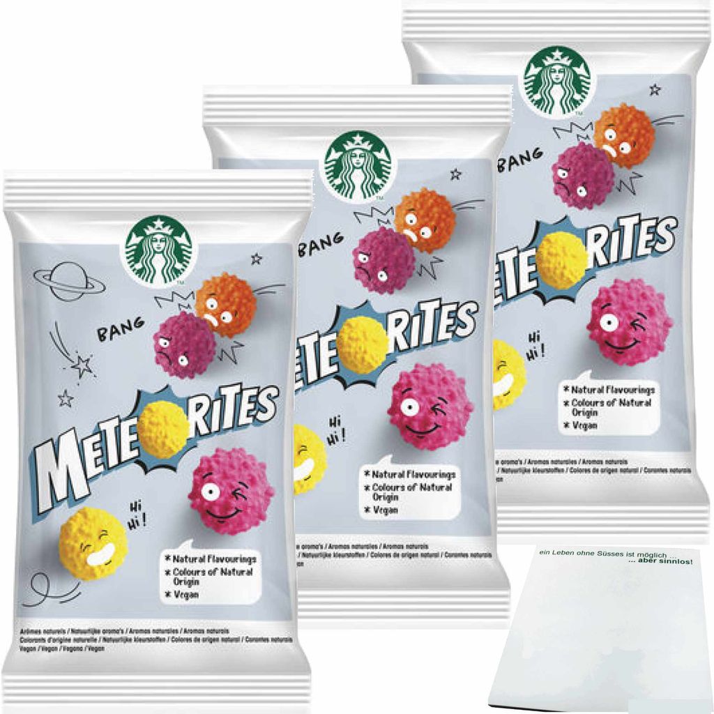 Starbucks Meteorites 3er Pack (3x50g Packung) + usy Block
