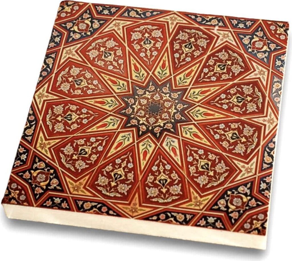 Untersetzer aus ECHTEM MAMOR für Glas Tasse, Red Oriental - 373