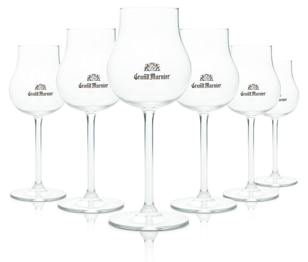6x Grand Marnier Glas 0,25l Cognac Schwenker Gläser Orange Produktbild 