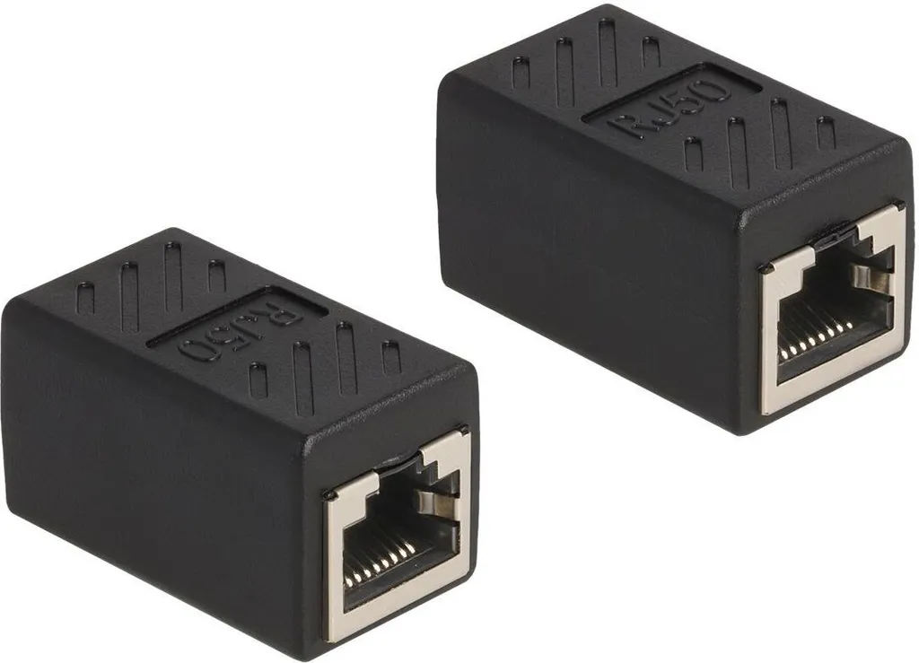 Adaptateur RJ50 Delock Noir Robuste avec Connectique 10 Broches 1:1