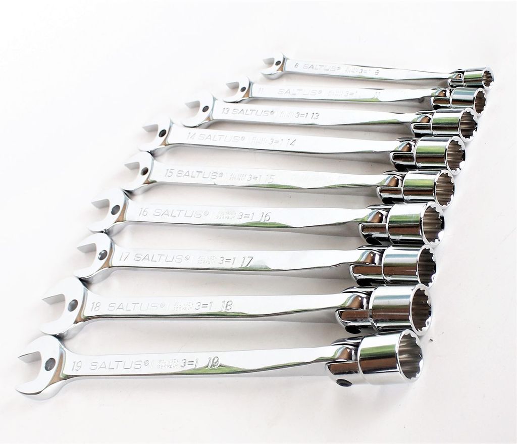 SALTUS Gabel-Gelenksteckschlüssel Set 6-teilig 8-21 mm Schraubenschlüssel 3in1 