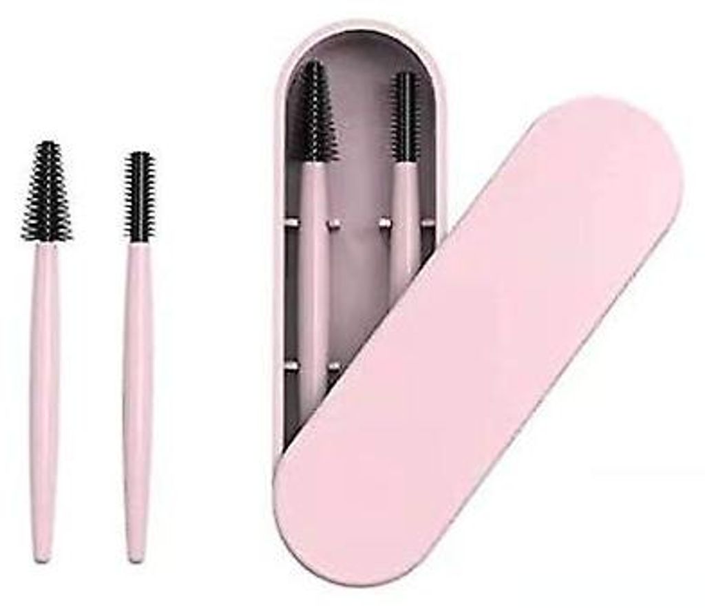 Wiederverwendbare Augenbrauen- und Wimpernbürste mit Etui, Make-up-Set, Make-up-Pinselset, wiederverwendbarer Kosmetikpinsel, professioneller Make...