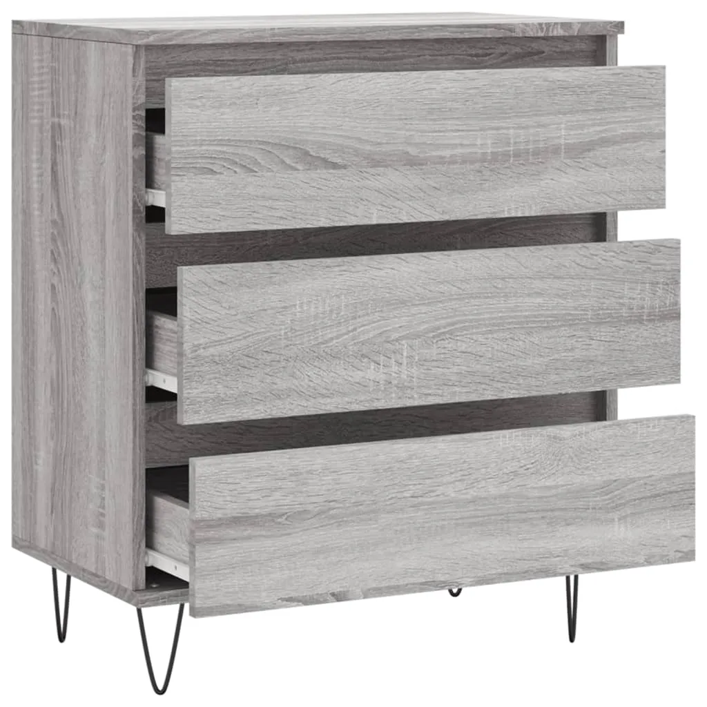 Credenza VidaXL Grigio Sonoma 60x35x70 Cm - Mobile In Legno Multistrato Con 4 Ante