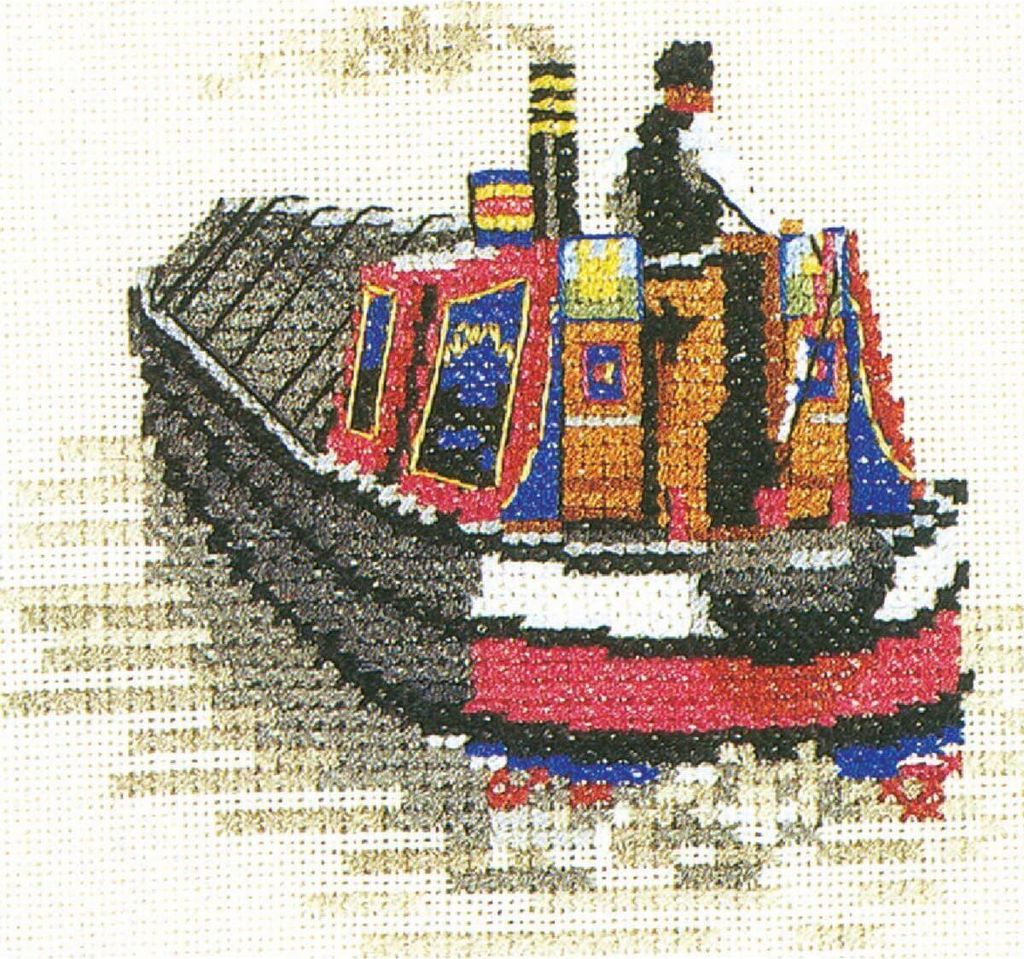 Heritage Kreuzstich Set Zählstoff "Traditionelles schmales Boot (L)", Zählmuster, NBTN945-E, 9,5x8,5cm