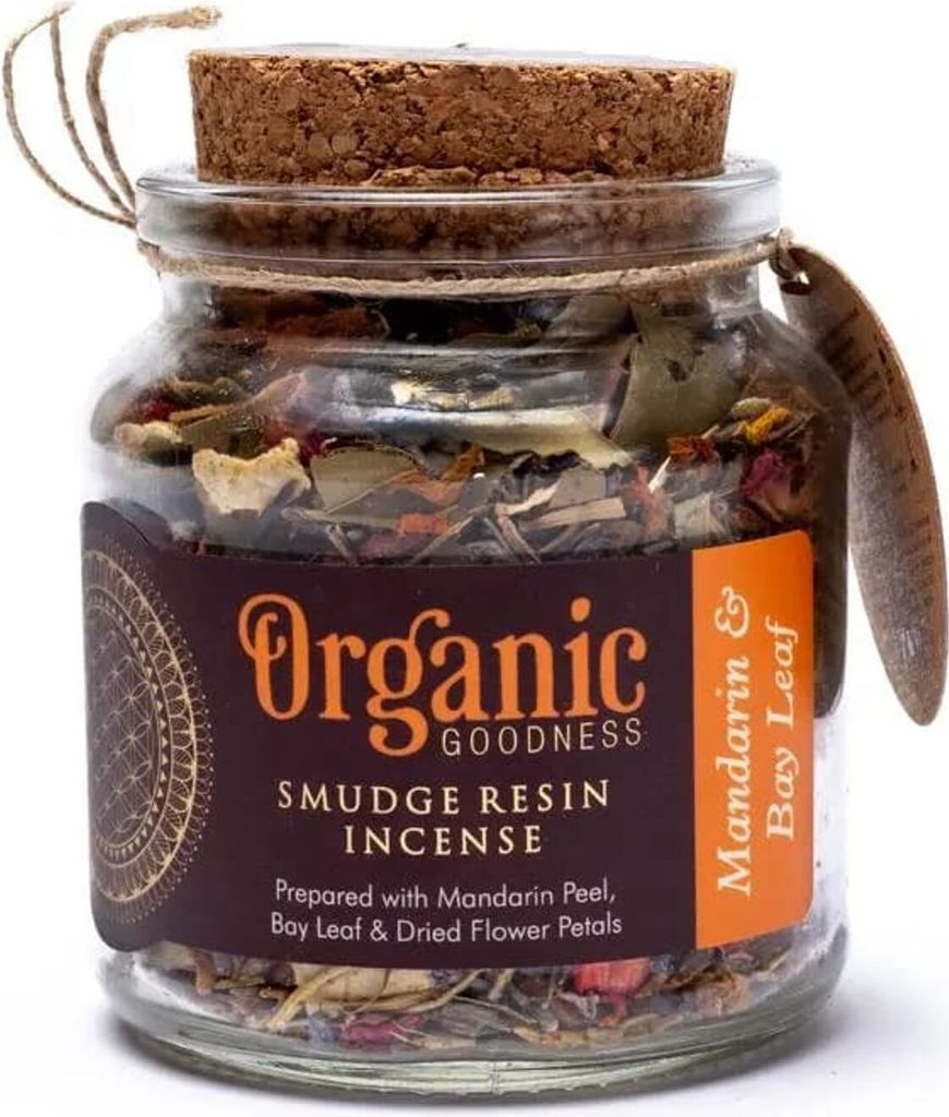 Mandarinen- und Lorbeerblatt-Räucherharz, 40 g, Packung mit 2 Stück