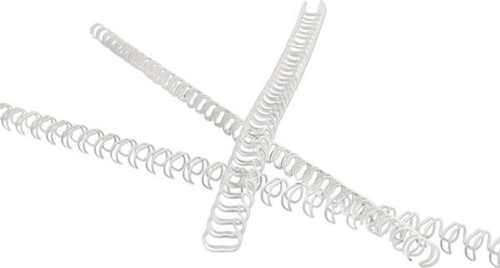 100x Drahtbinderücken 8mm 5/16" bis max. 60 Blatt 3:1 Teilung weiß