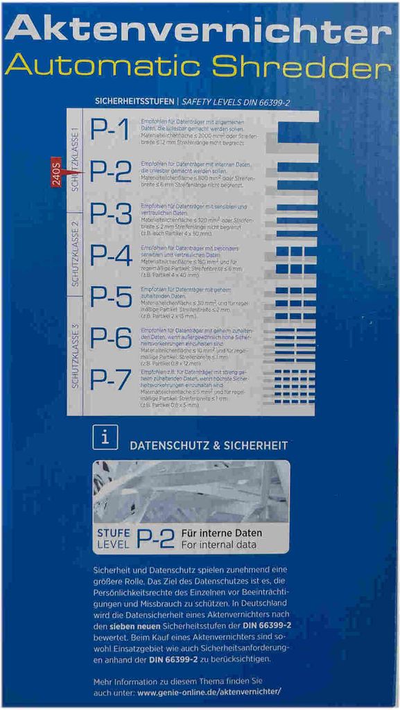 Genie 240S Aktenvernichter 6 Blatt Streifenschnitt Produktbild 4