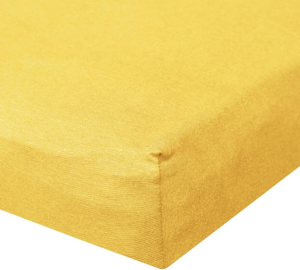 Bettwaren-Shop Jersey Spannbetttuch Ultra-Stretch 90x200 - 100x220 cm sonne