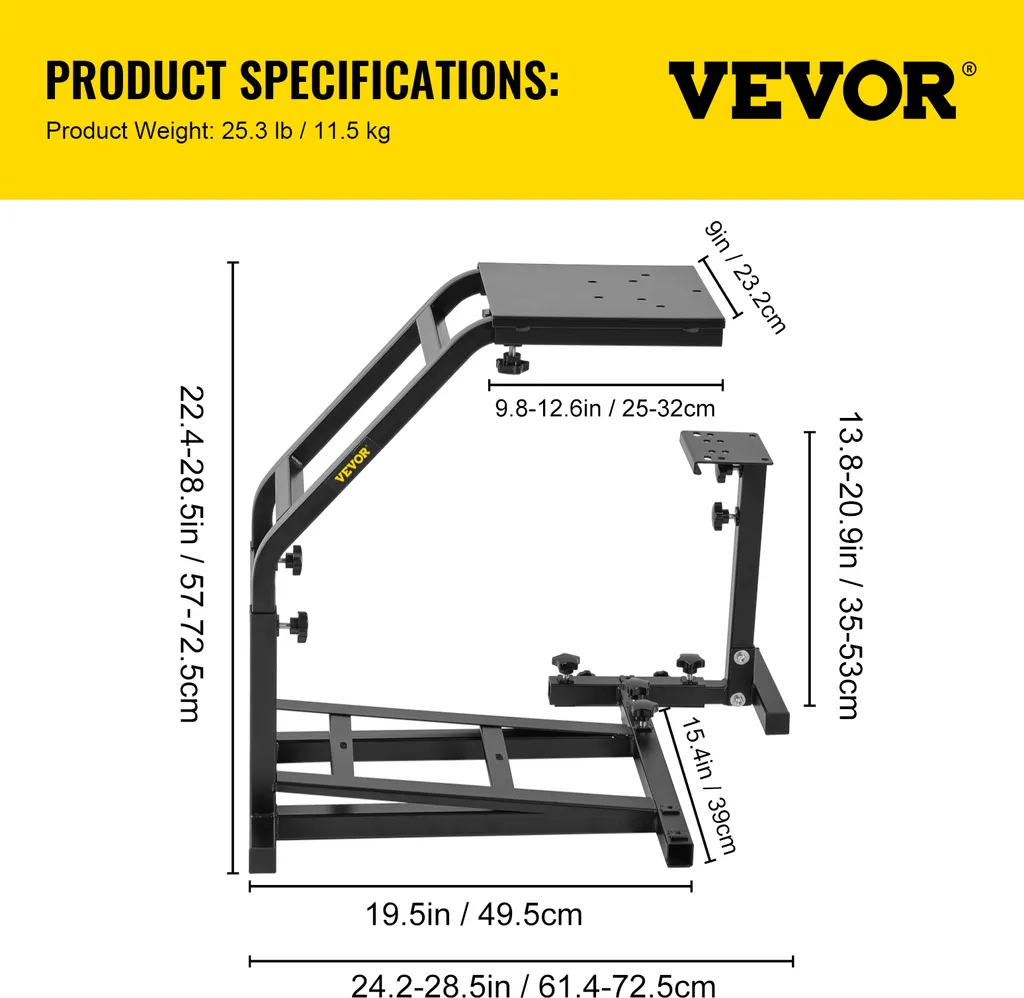 Support de volant VEVOR G27 G29 G920 réglable pour simulation de course - 7
