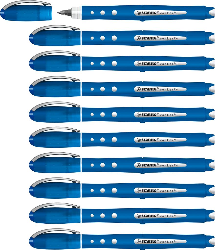 STABILO Tintenroller -  worker+ colorful - medium - 10er Produktbild 