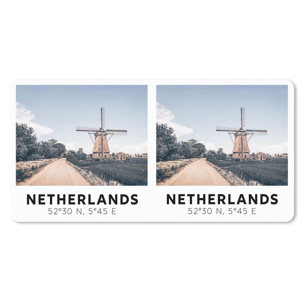MuchoWow Schreibtischunterlage Niederlande - Windmühle - Vintage - Sommer 80x40 cm - XXL Mauspad - Gaming Mauspad