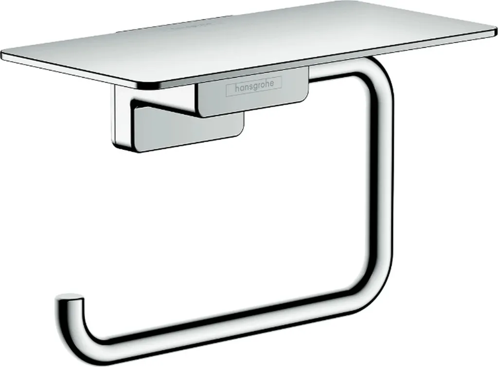 Porte-papier WC chromé AddStoris avec tablette de rangement hansgrohe