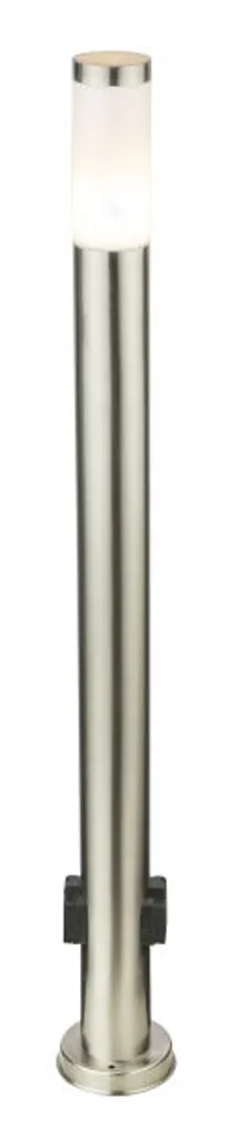 Lampioncino Giardino 110cm Acciaio Inox Globo con Prese Elettriche