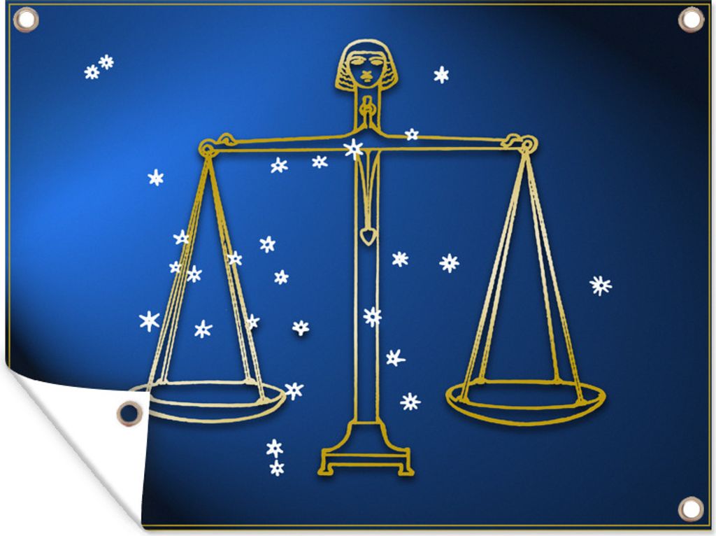 MuchoWow 40x30 cm Outdoor-Poster Gartendeko Sichtschutz Garten Poster für den Garten Waage - Sterne - Sternbild