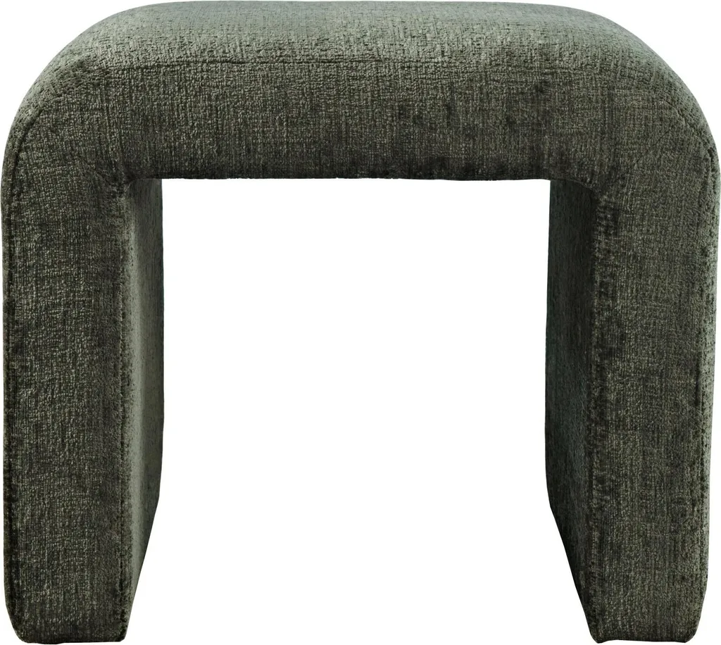 Banc d'appoint Vert Olive 54cm - Tabouret Bas Rembourré Design Leith