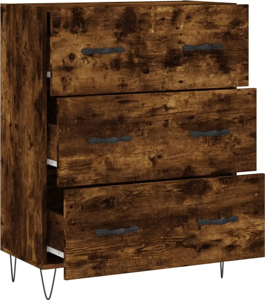 vidaXL Credenza Rovere Affumicato 69,5x34x90 cm | Mobile Contenitore Robusto - 7
