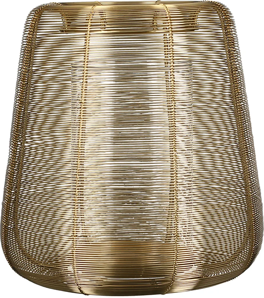 Casablanca Windlicht, konisch, "Lucerno", Glas, Metall, goldfarben, , H. 29 cm, D. 25 cm 15827
