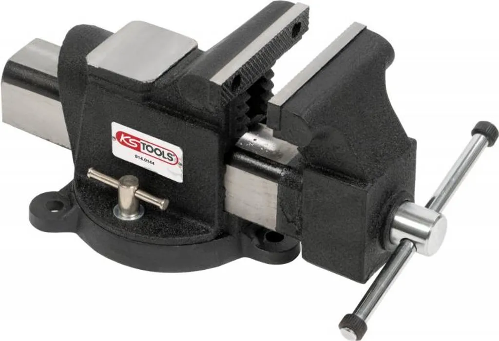 Étau KS TOOLS 150 mm en acier forgé base tournante haute fixité