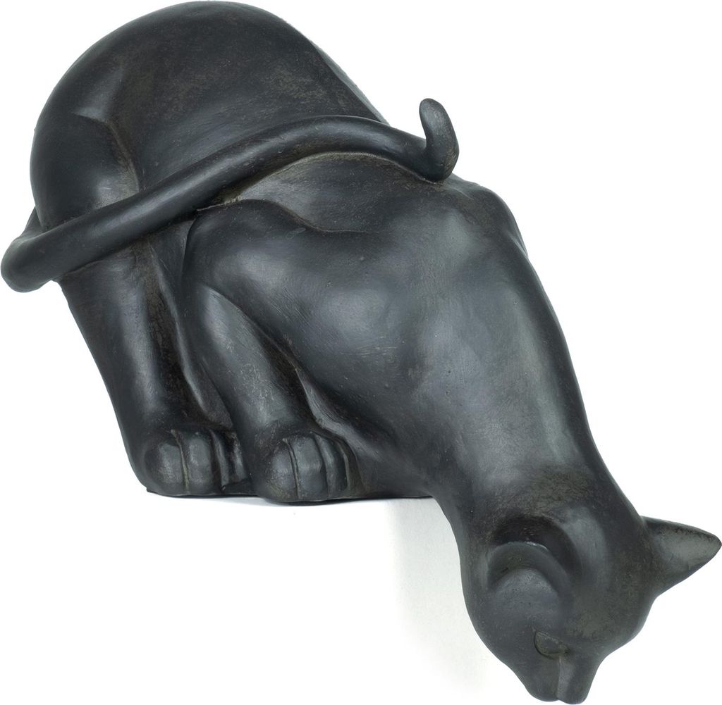 Schwarze Katze Kantenhocker 26 cm Kantensitzer Cat Skulptur Figur