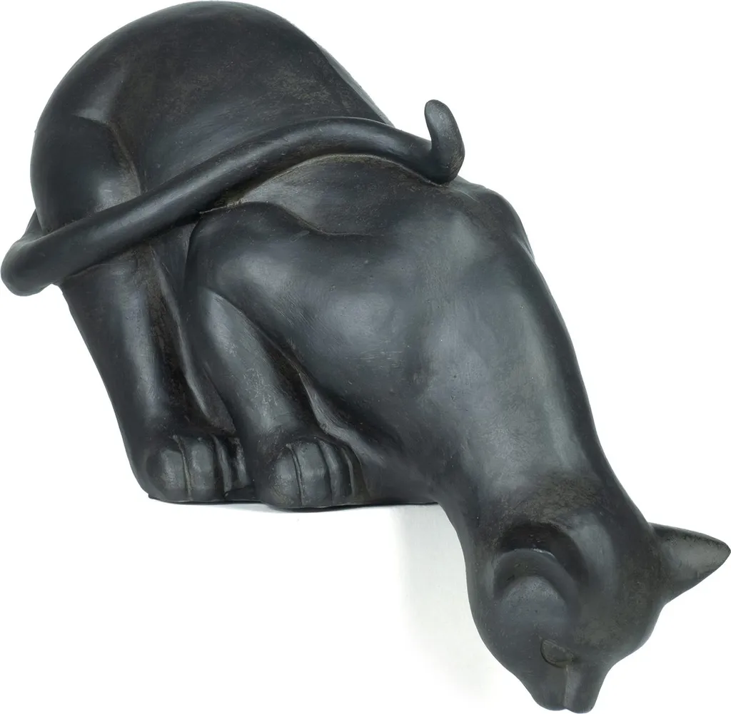Déco chat noir pour bibliothèque 26 cm - Accessoire design rebord de cheminée