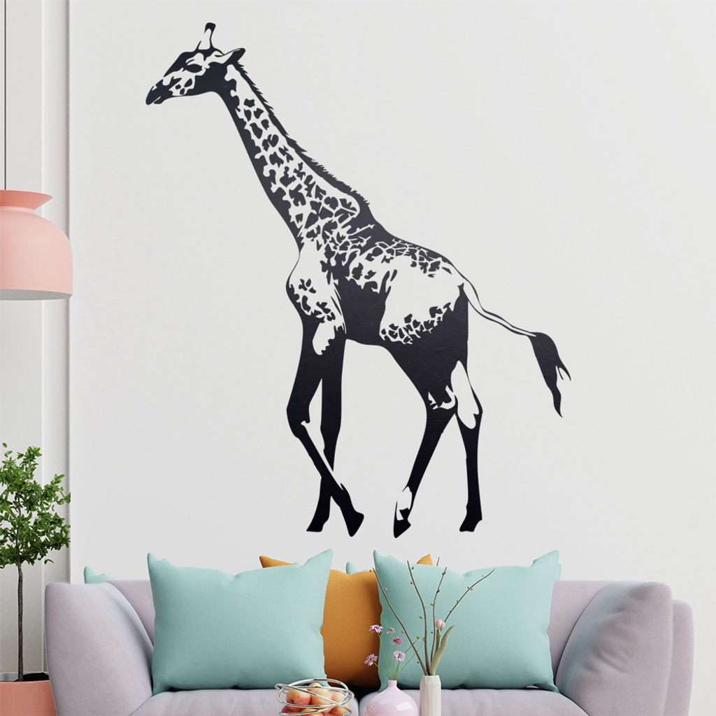 KIWISTAR Giraffe Afrika Langhals Wandtattoo in 6 Größen - Wandaufkleber Wall Sticker - Dekoration, Küche, Wohnzimmer, Schlafzimmer, Badezimmer