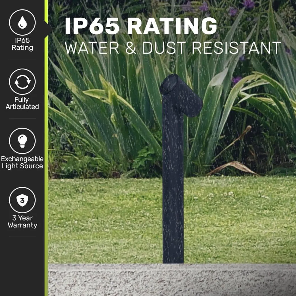 Borne LED inclinable 60cm HOFTRONIC IP65 Noir pour Jardin et Allée