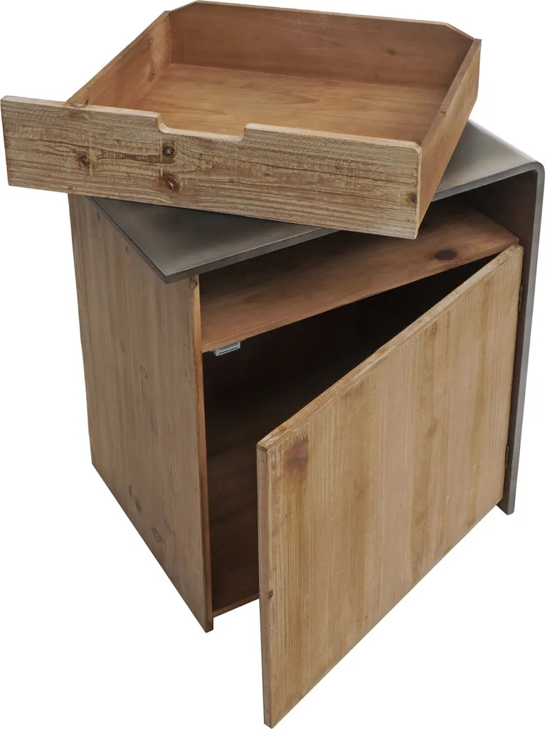 Rangement Gain de Place Bois Massif - Commode Compacte Style Industriel - 5