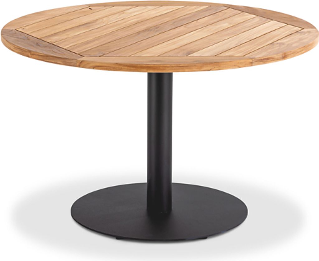 Gartentisch Bistrox 70 rund Tischplatte Teak Geölt Gestell Stahl in Anthrazit