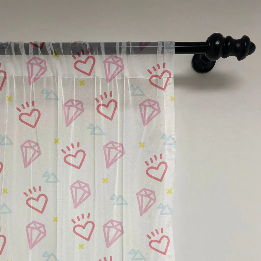 ABAKUHAUS Romantico arazzo da parete, astratto forme a diamante cuori e triangoli ragazza amore retrò triangolo, soggiorno camera da letto setoso raso arazzo da parete, 240 cm x 274 cm, rosa scuro corallo bianco - 2