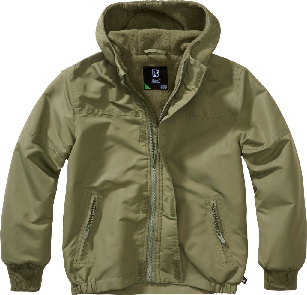 Brandit Kinder Frontzip Windjacke Größe 122/128 Farbe Oliv