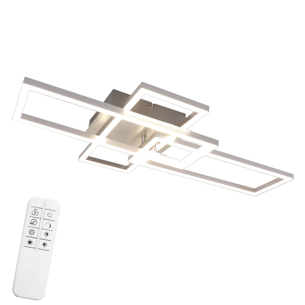 Plafonnier LED moderne pour salon et bureau 72cm Argent Dimmable 48W - 9