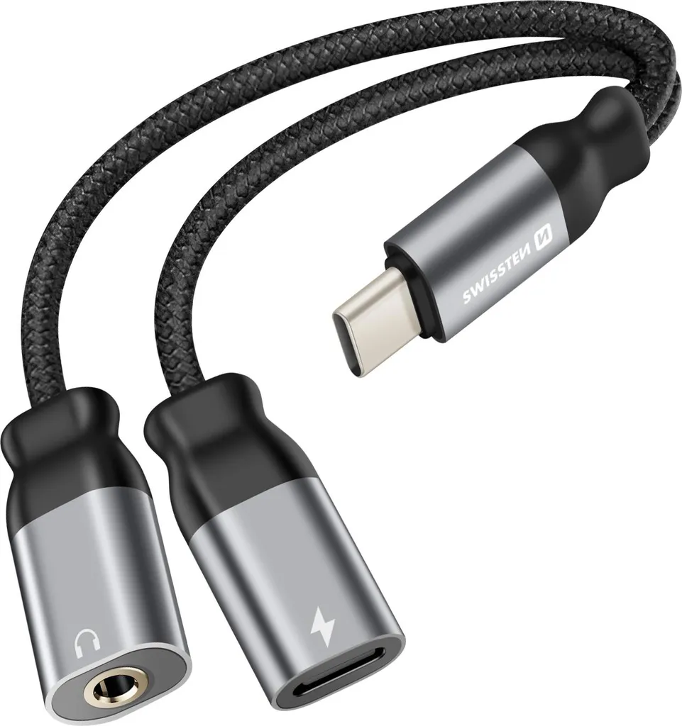 Adattatore Swissten USB-C a Jack 3.5mm Audio + Power Delivery