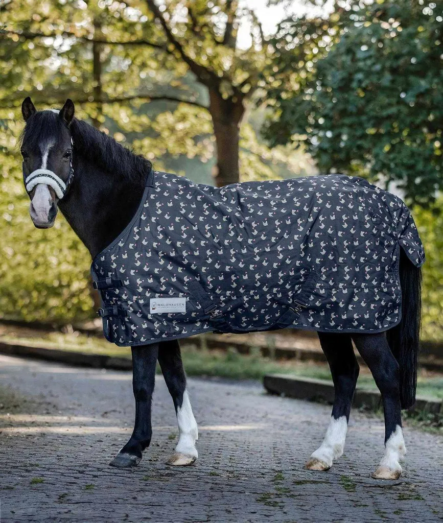 Couverture d'équitation pour l'extérieur Waldhausen Lucky Fleece bleue