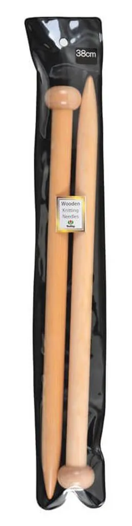 Grandes aiguilles à tricoter Tulip 15mm en bois pour grosse laine