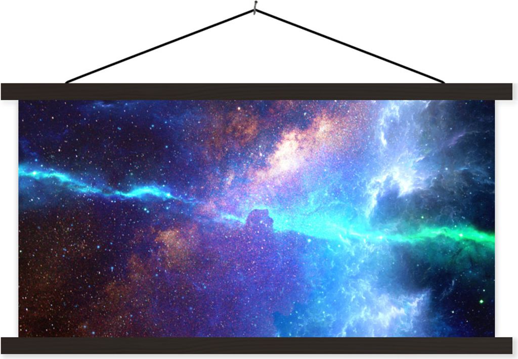 MuchoWow Textilposter Raum - Stern - Farben 120x60 cm mit schwarzem Rahmen - Dekoration Schlafzimmer