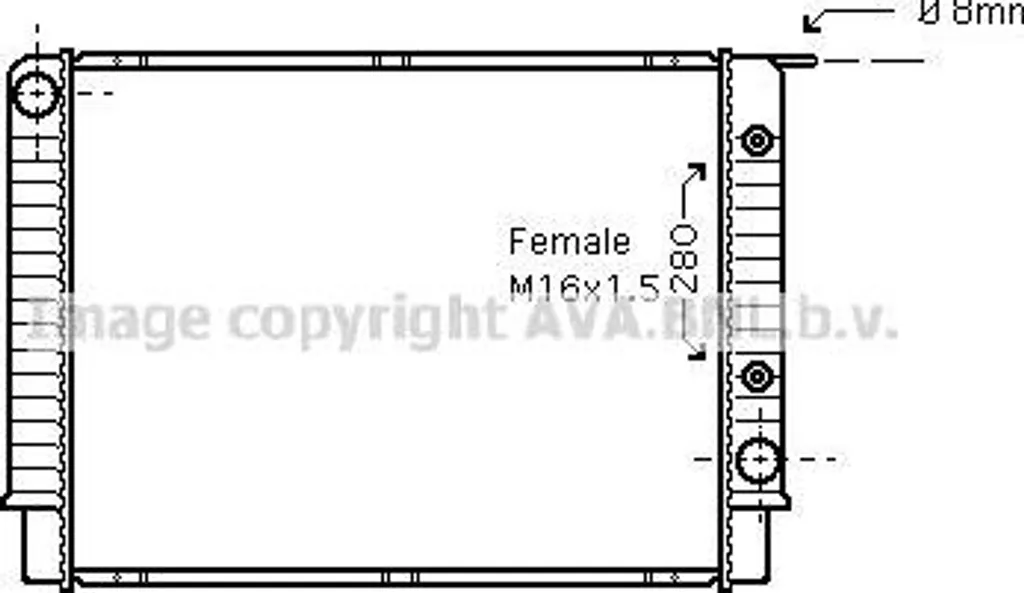 Radiateur de Refroidissement Moteur pour Volvo S90 V90 AVA VO2147 Alu
