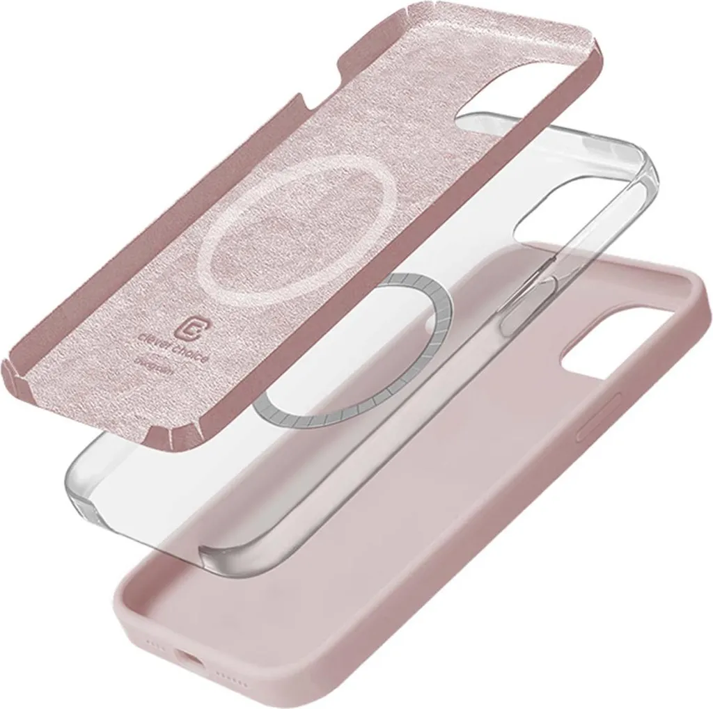 Custodia iPhone 14 Rosa Crong | Accessorio MagSafe Chic & Soft - 6
