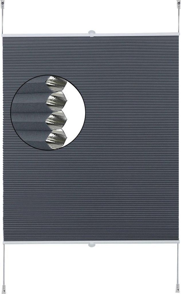 Bolt Edge Wabenförmige Rolle – Blau – 95x130cm – Lichtdurchlässig – Ohne Bohren – Aluminium , Polyester – Für Fenster und Türen
