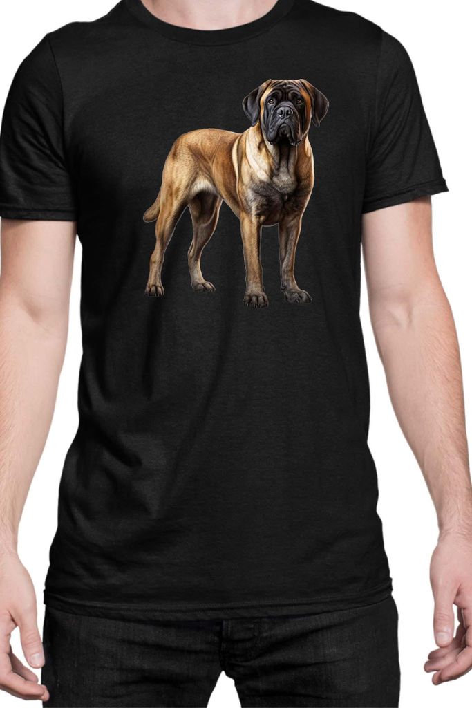Herren T-Shirt Dogs Breeds English Mastiff Dog Breed 006, Man 3XL / Schwarz