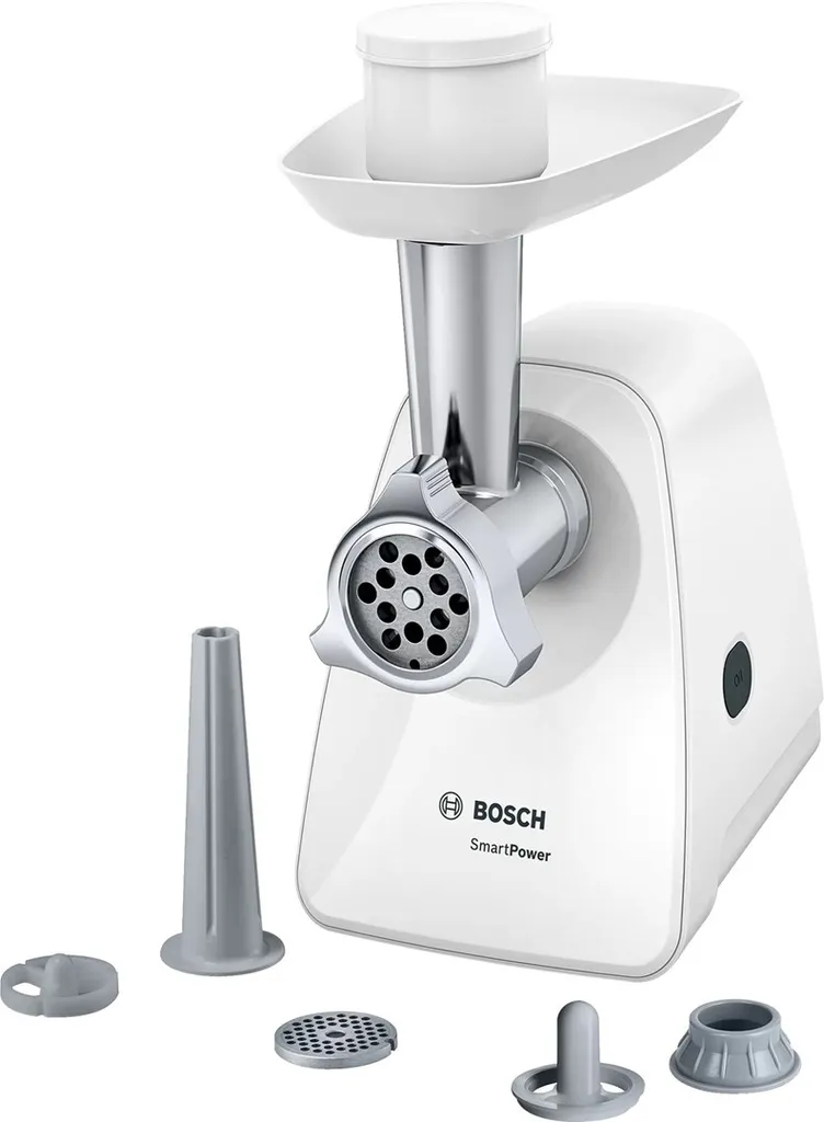 Hachoir à viande Bosch MFW2520W - SmartPower 1500W en acier inoxydable