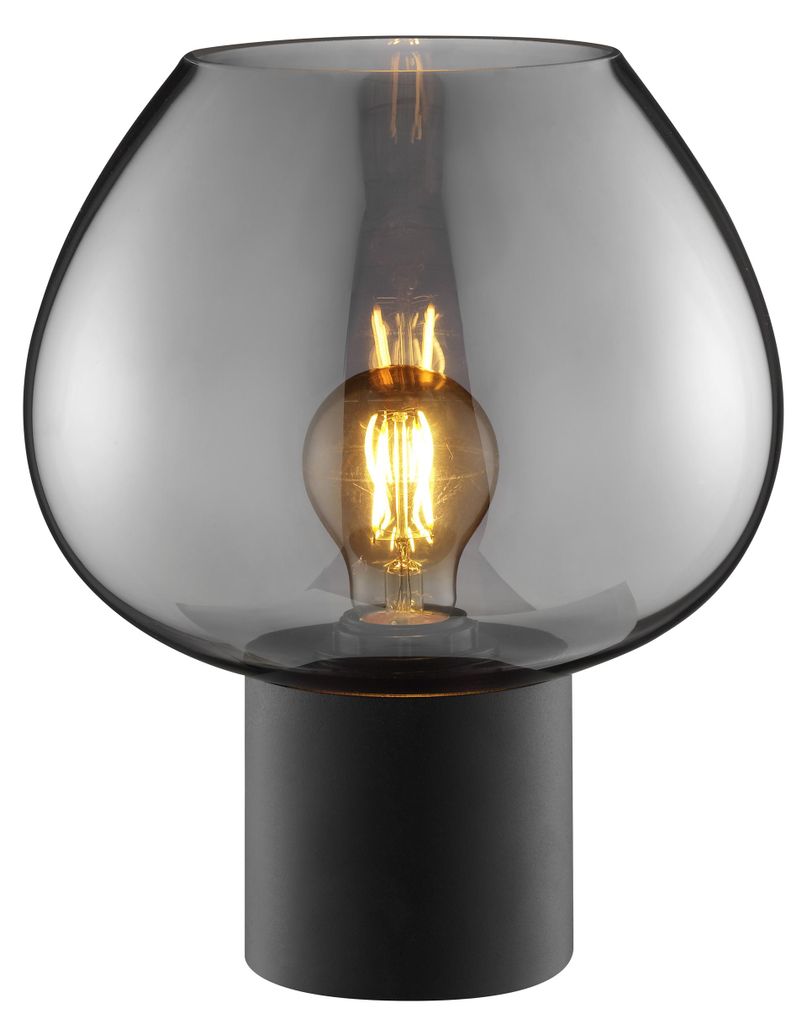 Brilliant Ligari Tischleuchte 23cm schwarz/rauchglas E27 Produktbild 